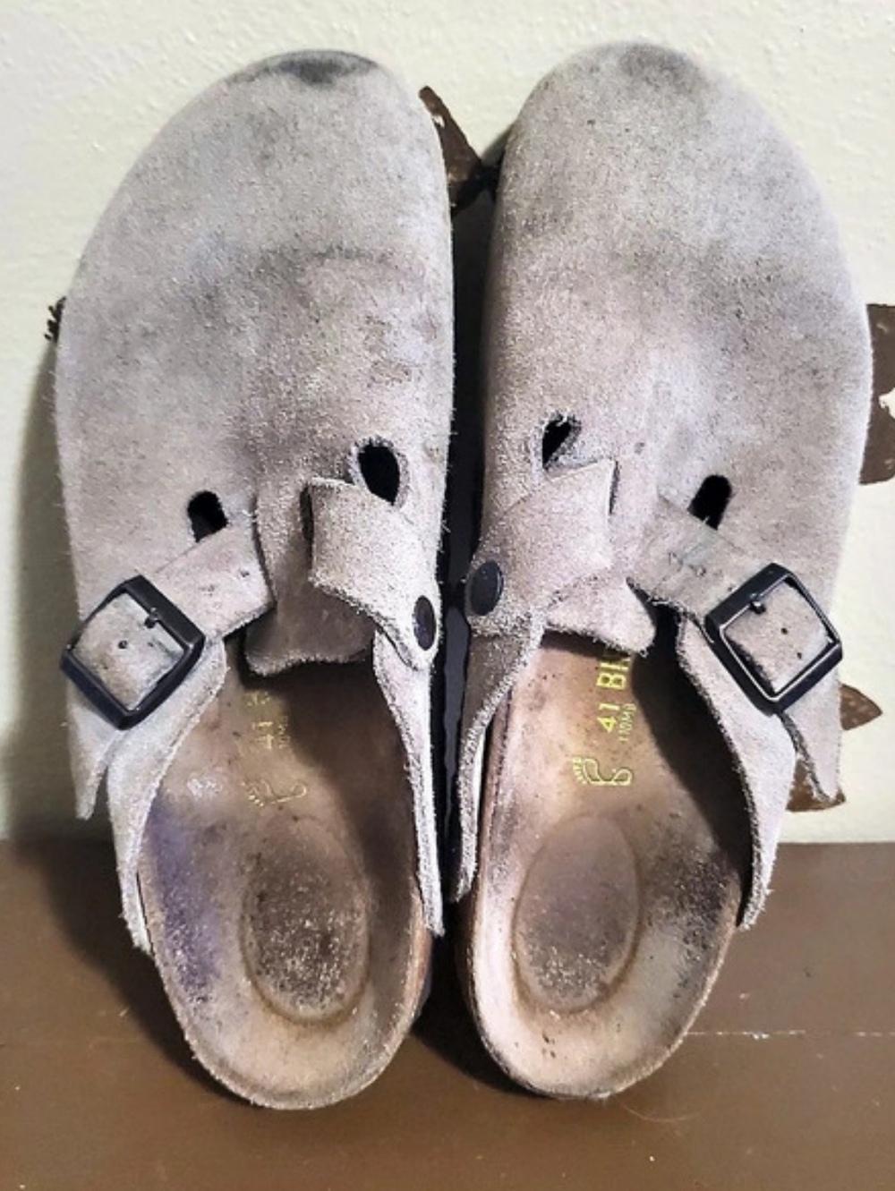 Birkenstock Boston Suede Clogs - Taupe - Unisex - Euro 41